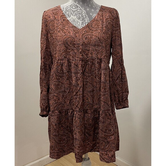 Rachel Ashwell Paisley Dress Womens Small‎ Boho Ruffle Hem Prairie Cottage Core - Picture 1 of 6